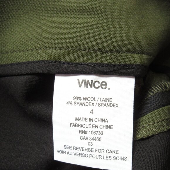 NWT Vince Side Strapping Tuxedo Trouser in Fir Tree Stretch Wool Pants 4 - Picture 6 of 10